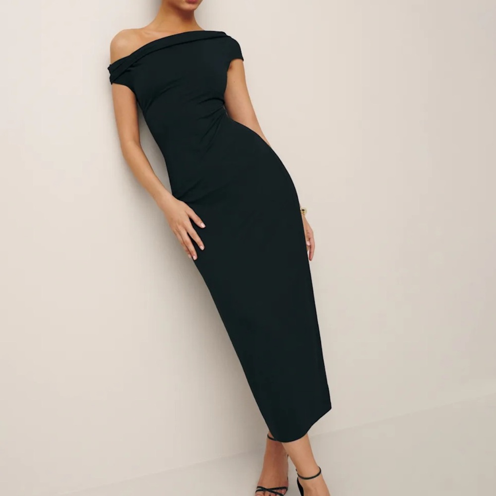 Reformation Jamen Knit Dress Black - Size S